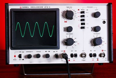 Oscilloscope Displaying Sine Wave